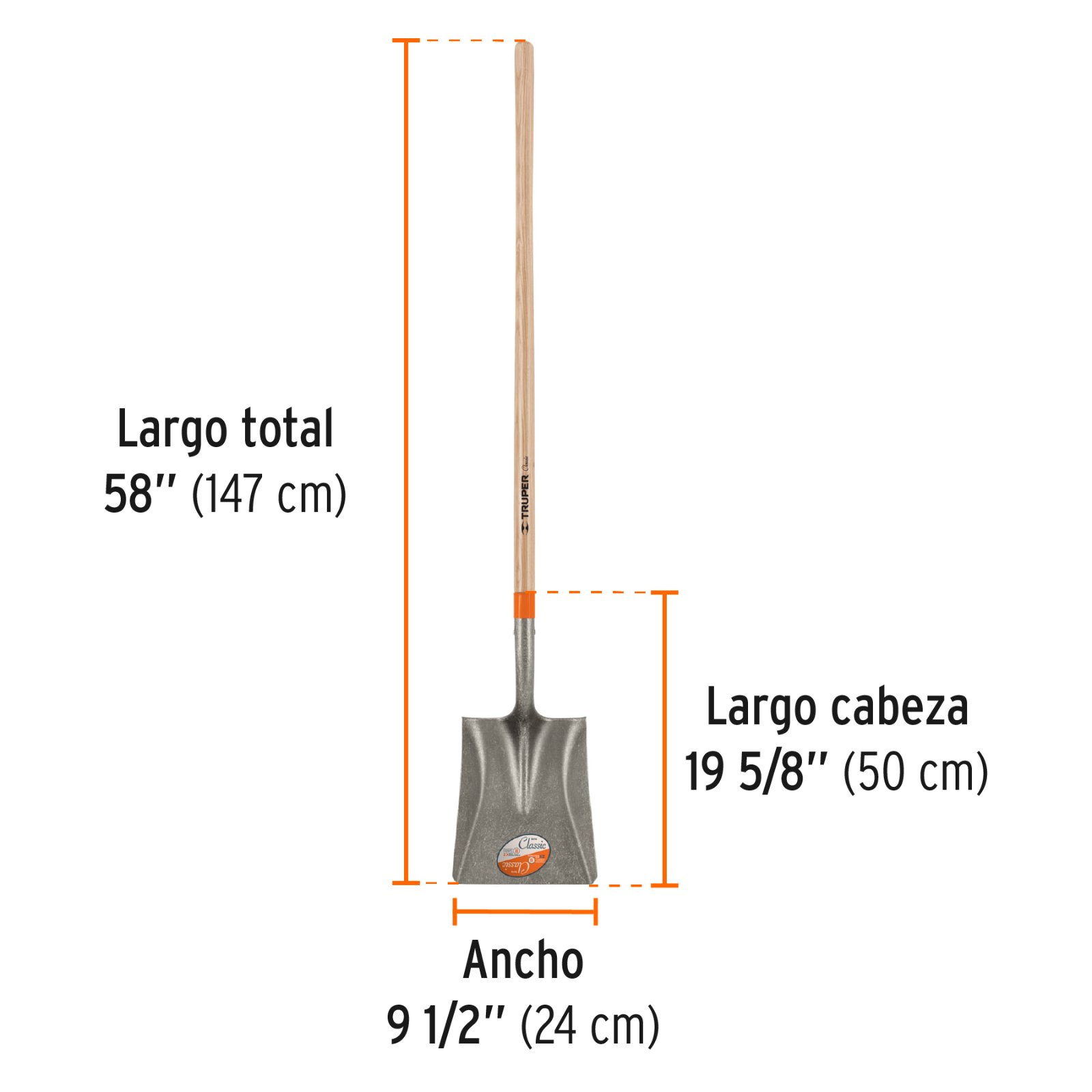 PALA CLÁSICA CUADRADA MANGO LARGO TRUPER